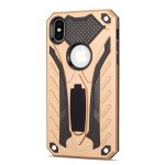 Wholesale iPhone Xs Max Armor Knight Kickstand Hybrid Case (Gold)